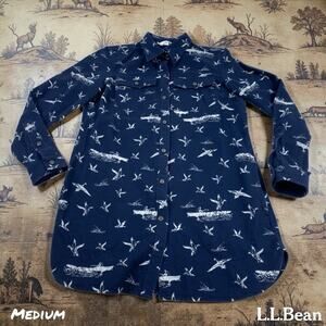 LL Bean Signature Chamois Cloth Shirt Womens MED Bird Hunting Jacket Flannel